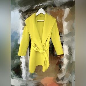 A green cashmere and wool blazer with belt bought in Japan